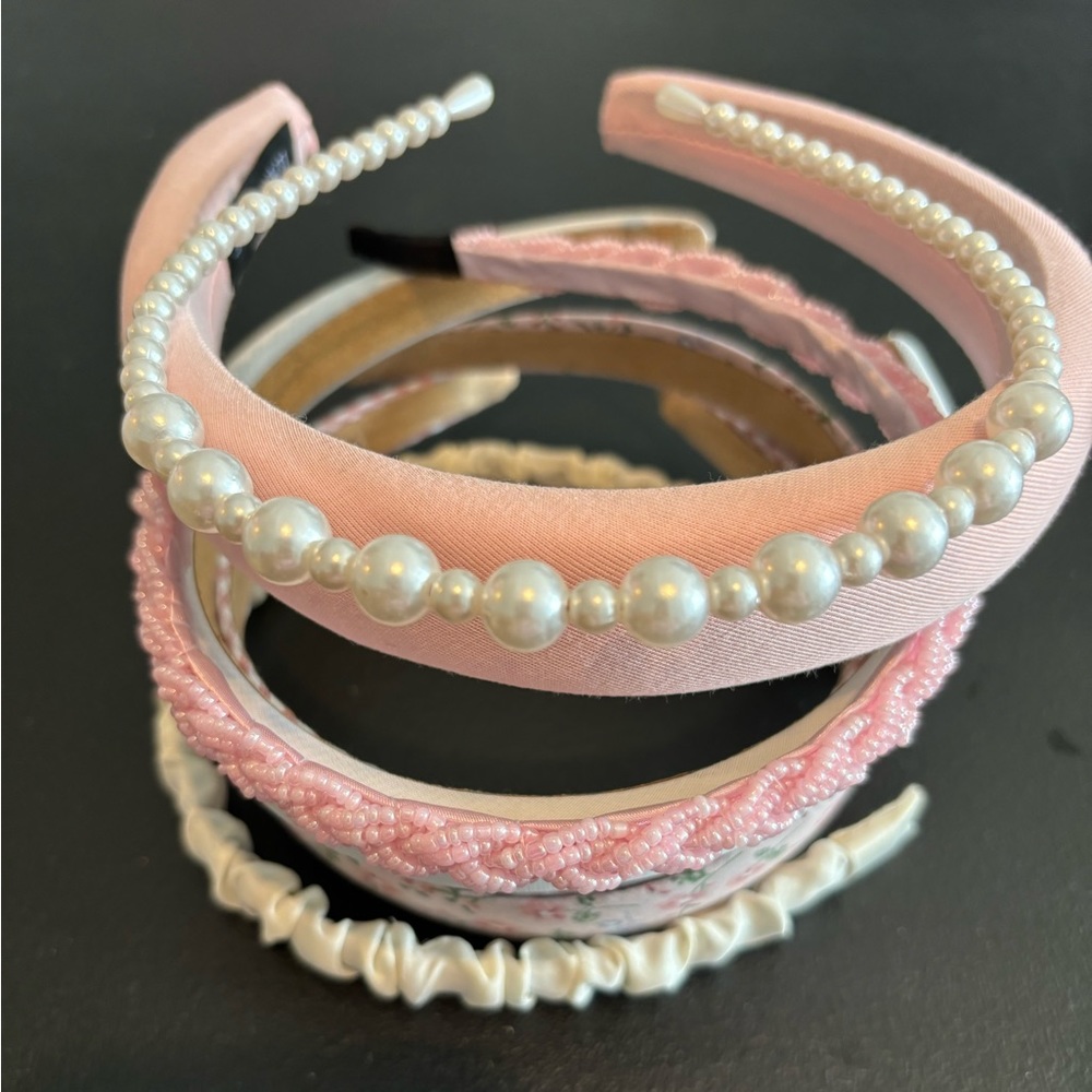 Pink and White Spring Headbands